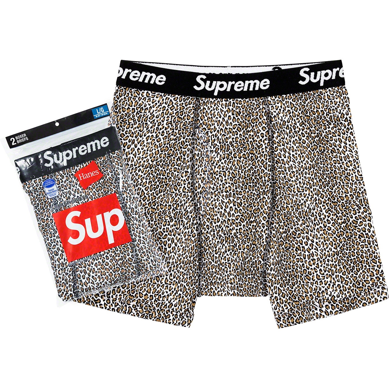 Supreme®/Hanes® Leopard Boxer Briefs (2 Pack) view 2